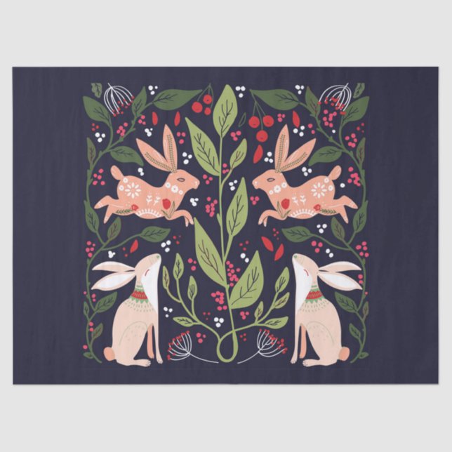DE SEDA PAPEL DOS TECIDOS: ARTE FOLK: COELHOS (Frente )