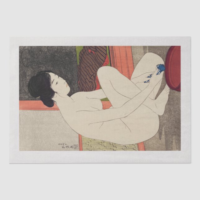 DE SEDA PAPEL DOS TECIDOS: BLOQUEIO JAPONÊS: SHINSUI ITO (Frente )