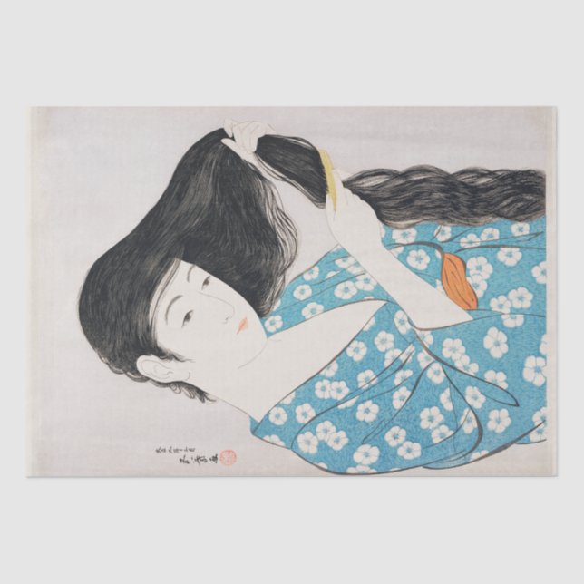 DE SEDA PAPEL DOS TECIDOS: JAPONÊS: GOYO HASHI-GUCHI:1920 (Frente )