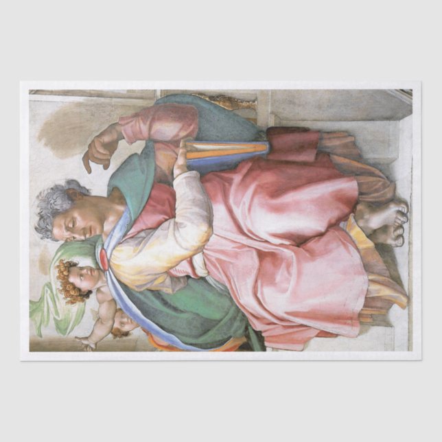 DE SEDA PAPEL DOS TECIDOS: MICHELANGELO : SISTINE CHAPEL (Frente )