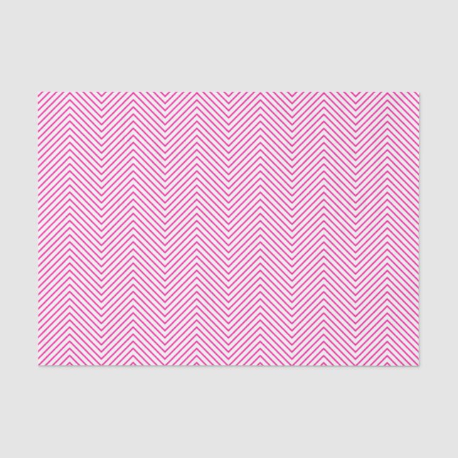De Seda Papel em Tecido da Linha Chevron - Rosa quente em  (Frente )