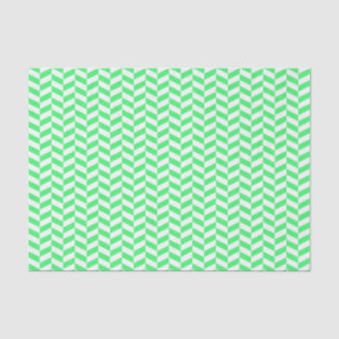 De Seda Papel fino verde claro e branco Herringbone