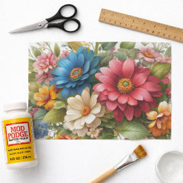 De Seda Papel Floral Colorido Rosa Azul