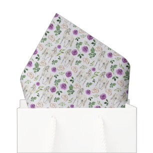 De Seda Papel Floral Equestre Rústico Roxo Tissue