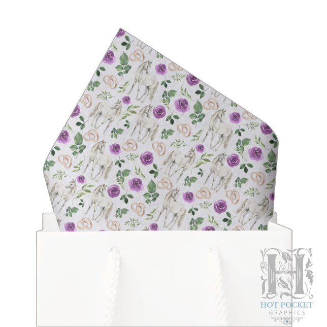 De Seda Papel Floral Equestre Rústico Roxo Tissue (Criador carregado)
