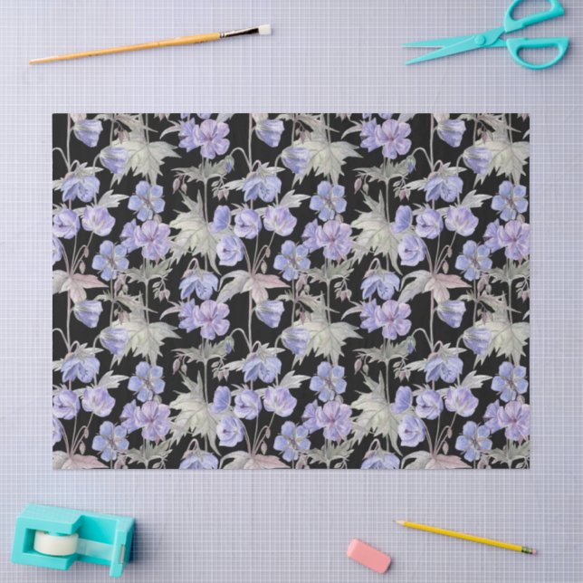 De Seda Papel Floral Lavanda Aquarela (Arte )