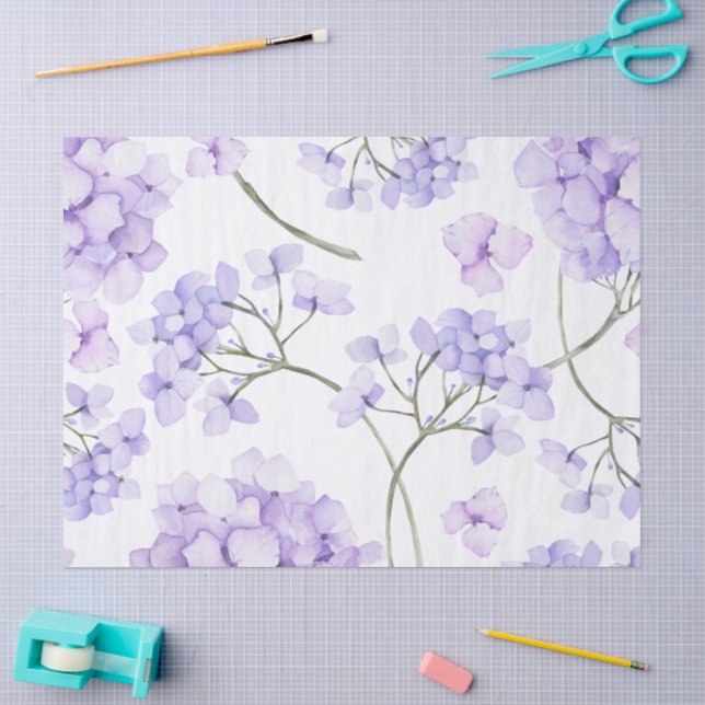 De Seda Papel Floral Lavanda Aquarela (Arte )