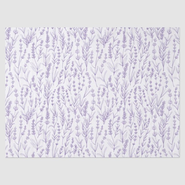 De Seda Papel Floral Lavanda Aquarela (Frente )
