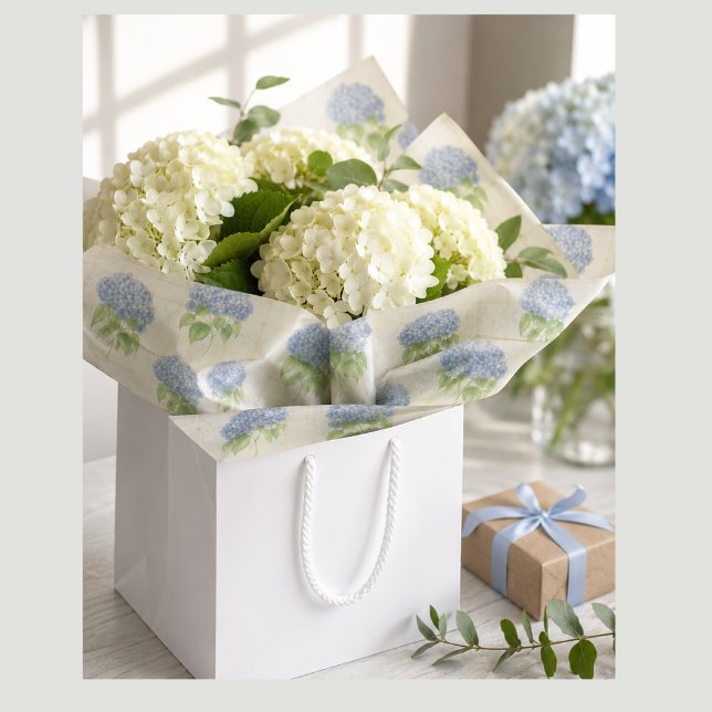 De Seda Papel Floral Luxuoso para Flores Hydrangea | Azul  (Blue Hydrangea Tissue Paper make the gift of flowers a beautiful display  - celebrate someone today)