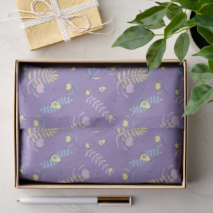 De Seda Papel Floral Roxo com Padrão