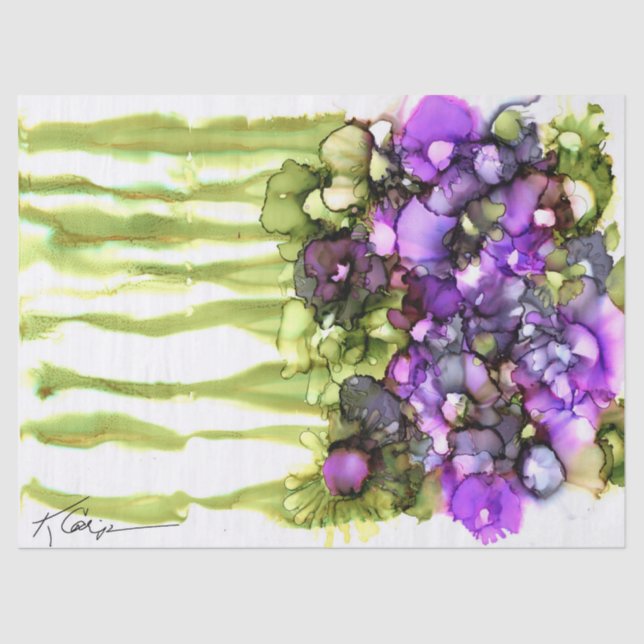 De Seda papel floral vibrante (Frente )