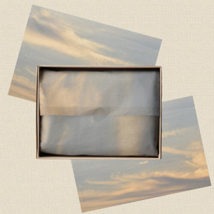 De Seda Papel Fotográfico Céu Azul Nuvens Douradas