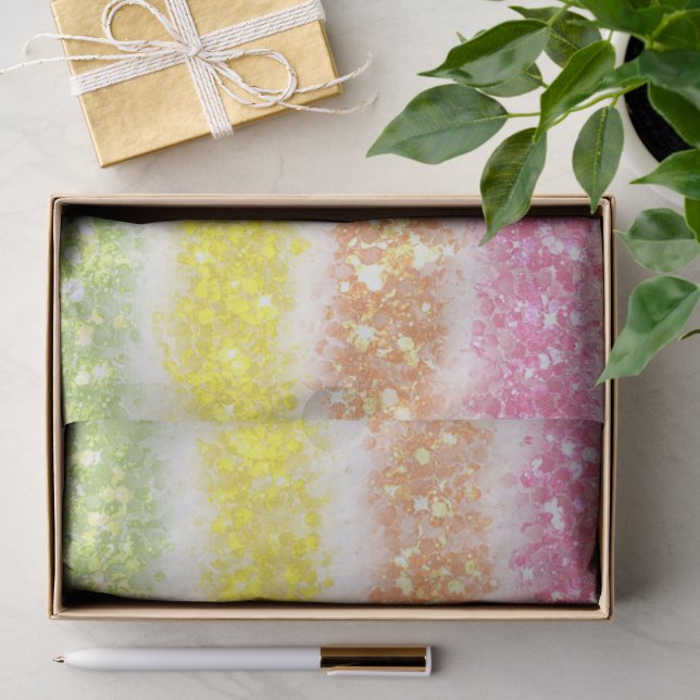 De Seda Papel Glitter Arco-Íris Pastel (Presente)