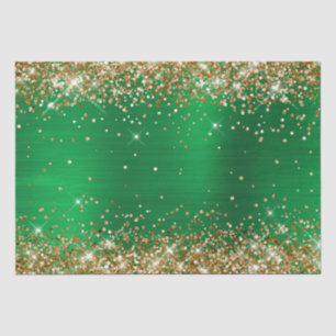 De Seda Papel Glitter Dourado Verde Ombre Foil