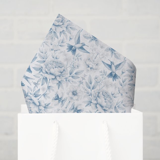 De Seda Papel Higiênico Beija-flor Toile (Sacola de presentes)