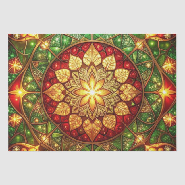 De Seda Papel Higiênico Decorativo Verde Vermelho para Fer (Frente )