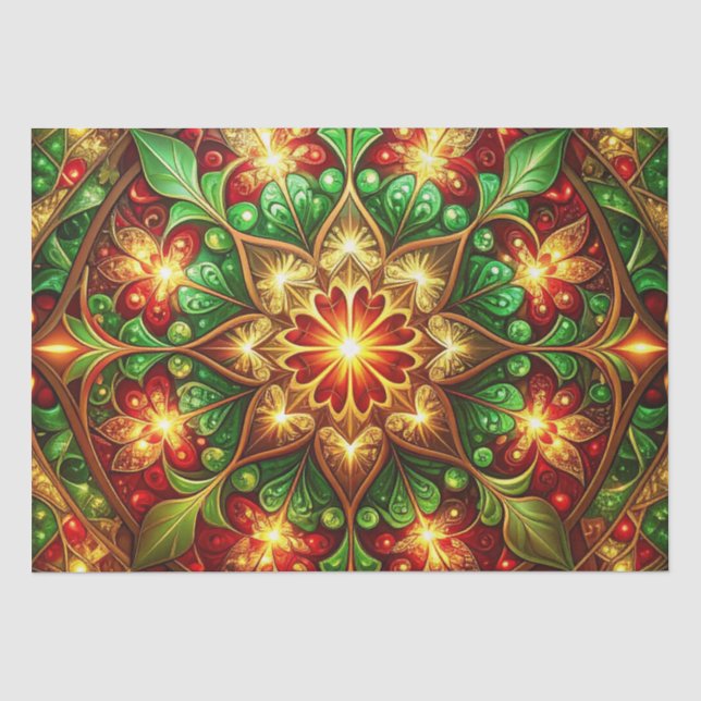 De Seda Papel Higiênico Decorativo Verde Vermelho para Fer (Frente )