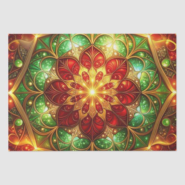 De Seda Papel Higiênico Decorativo Verde Vermelho para Fer (Frente )
