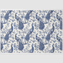 Papel Higiênico Tema Pavão no Estilo Chinoiserie