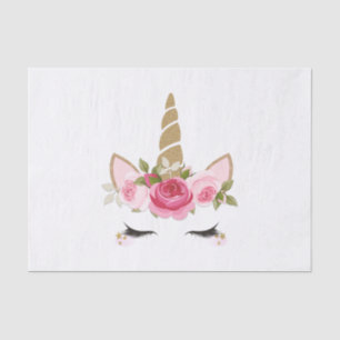De Seda Papel Higiênico Unicórnio Dourado Rosa Florido Fof