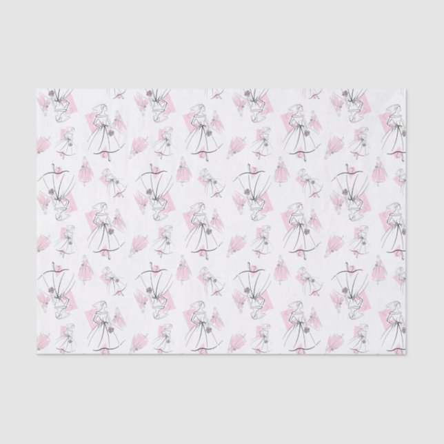 De Seda Papel multistecidular Fashion Bride Pink Group (Frente )