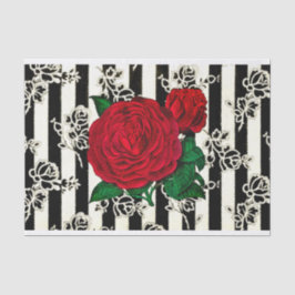 De Seda Papel no Tecido da Rosa vermelha da Vintage