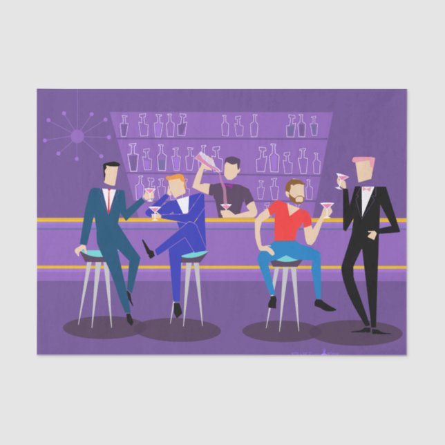 De Seda Papel no tecido do Bar retrorreflector (Frente )