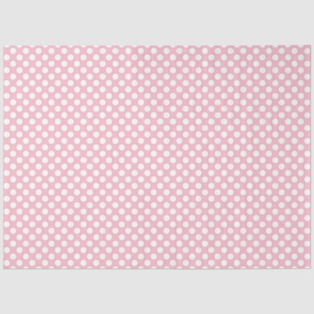 De Seda Papel no Teclado da Bolinhas Rosa e Branco (Frente )