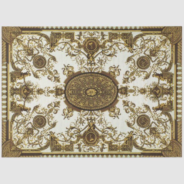 De Seda Papel Ornamental Dourado e preto (Frente )