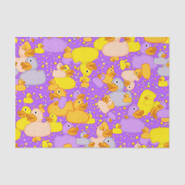 De Seda PAPEL PAPEL Patos-n-Pontos-Estilo-1-Púrpura-TECIDO (Frente )