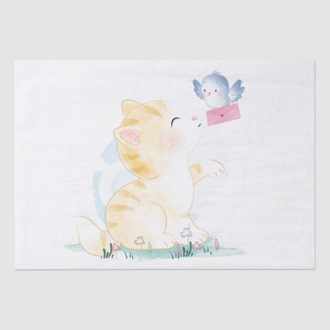 De Seda Papel para gatos e aves (Frente )
