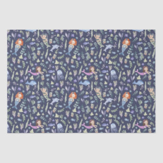 De Seda Papel para tecidos aquosos das Sereias Mágicas