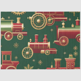 De Seda papel para tecidos da locomotiva do christmas stea