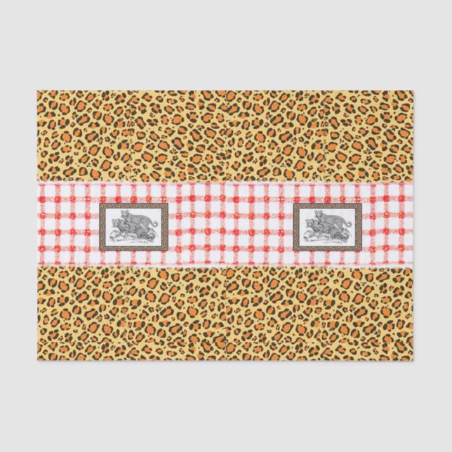De Seda Papel para tecidos decorativos Leopardo (Frente )