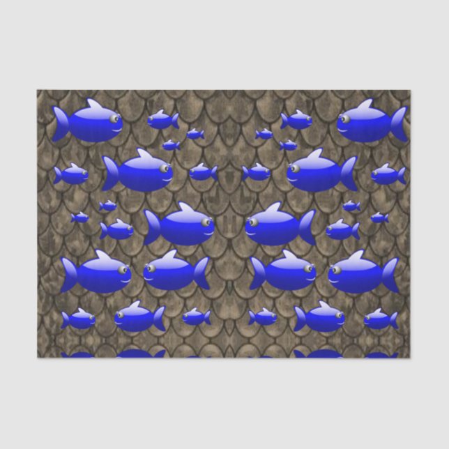 De Seda Papel para tecidos decorativos Peixes (Frente )