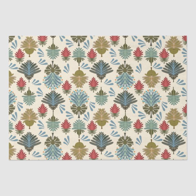 De Seda Papel para tecidos florais orientais (Frente )