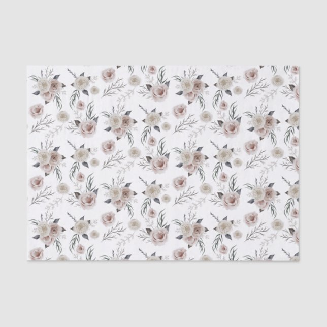 De Seda Papel para tecidos florido e botânico (Frente )