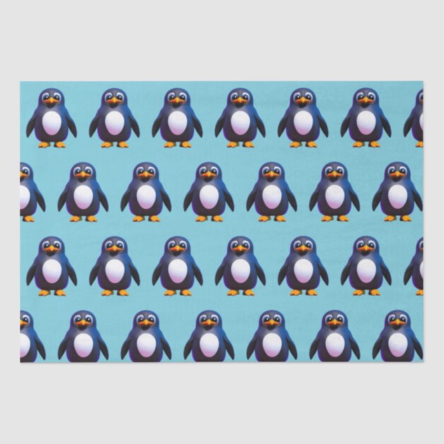 De Seda Papel para tecidos pinguins (Frente )