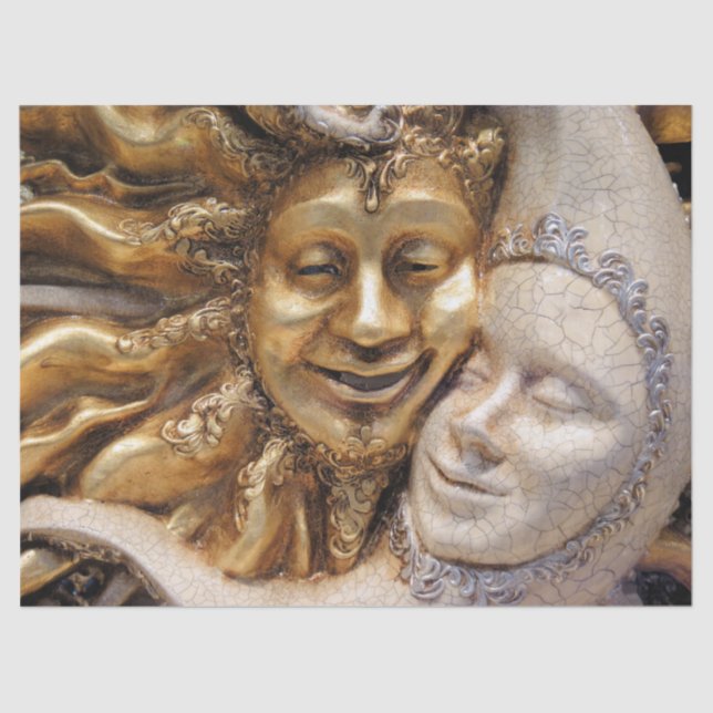 De Seda papel para tecidos solar e lua (Frente )