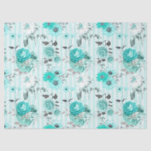 Papel para tecidos Turquoise Série Floral Design 1
