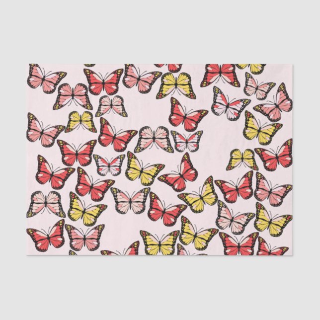 De Seda Papel personalizado para tecidos da borboleta (Frente )