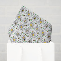 Papel Tecido Abelhas e Margaridas
