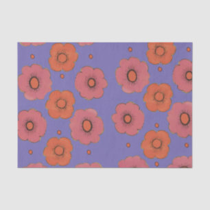 De Seda Papel Tecido Afro Poppies