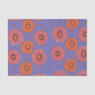 De Seda Papel Tecido Afro Poppies