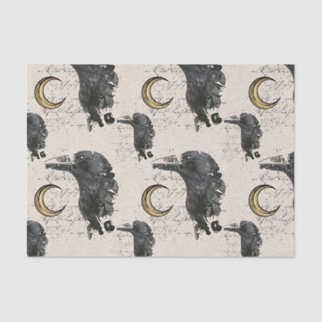 De Seda Papel Tecido Alquimia Raven (Frente )