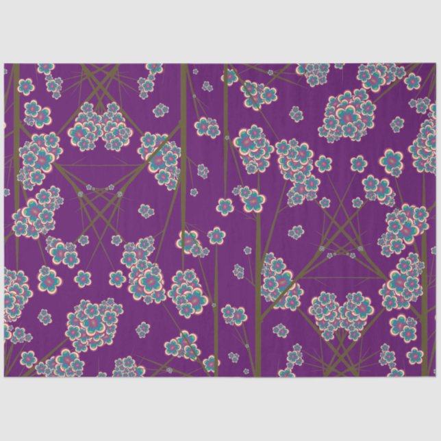 De Seda Papel Tecido Ametista das Ramificações Peculiares (Frente )