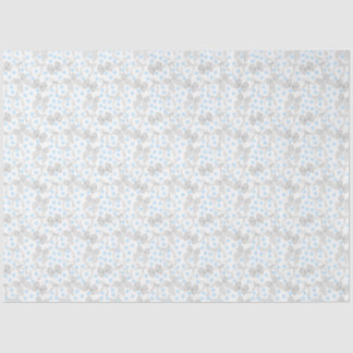 De Seda Papel Tecido Arcos Cinza e Pontos Azuis