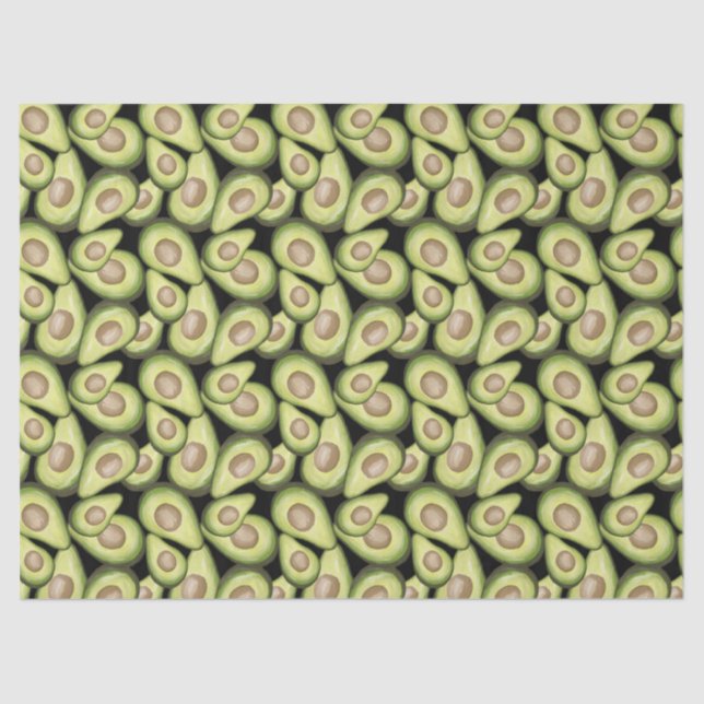 De Seda Papel Tecido "Avocado" Impressão (Frente )