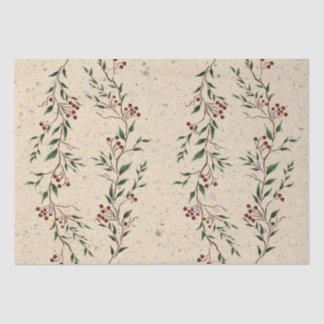 De Seda Papel Tecido Berry Branch