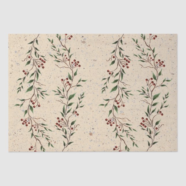 De Seda Papel Tecido Berry Branch (Frente )